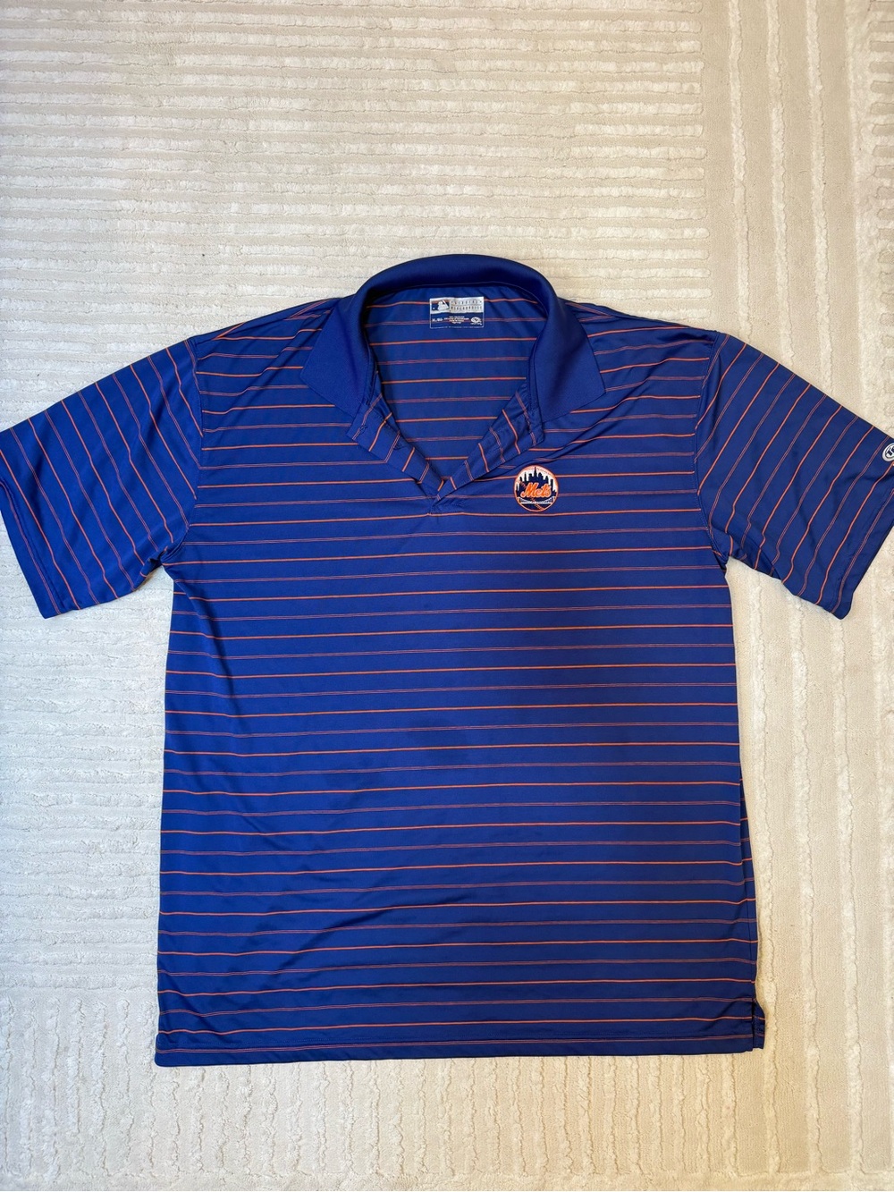 New York Mets MLB True Fan Striped Performance Polo Men’s XL